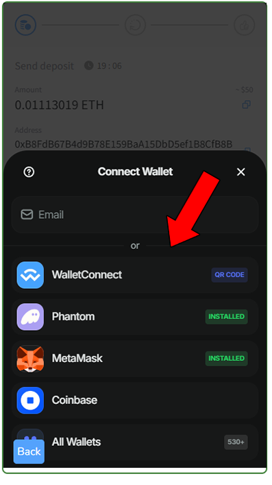7. Select Wallet.